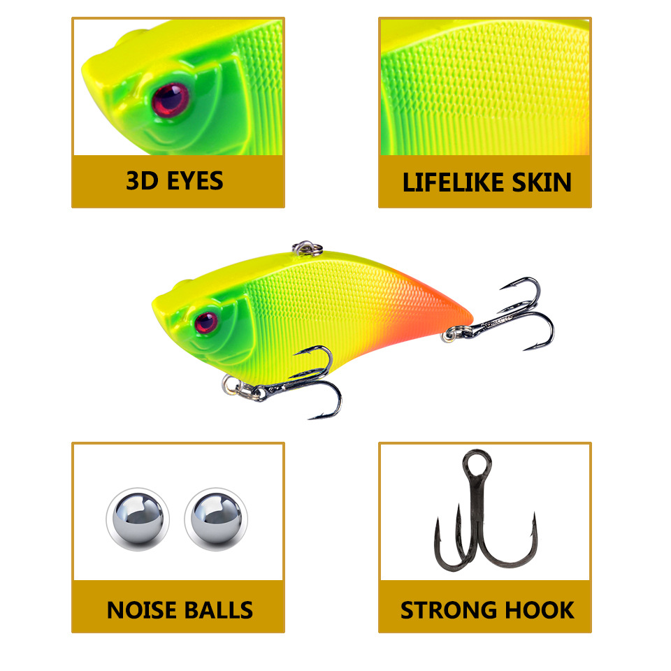 1pca Long-Cast VIB Lure 7cm /1 - Fishing Hook Treble recensie en prijs
